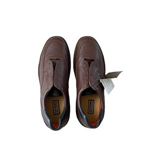 Mens Cabelas Size 13 B Brown Pebbled Leather Lace Up Oxfords Vibram New